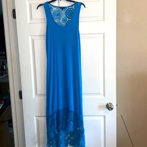 Teal blue hi lo sun dress. L.